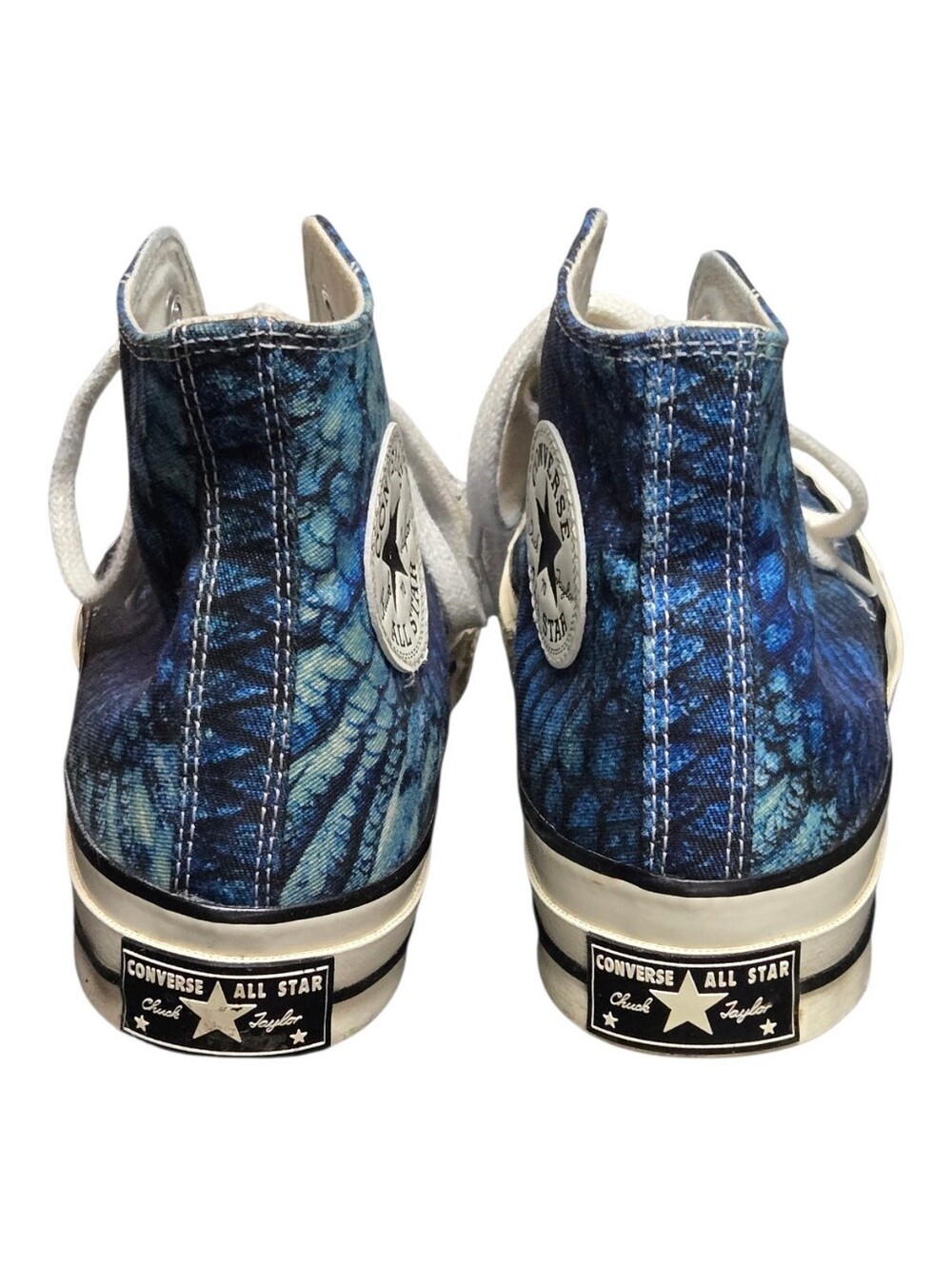 Converse High Top Snakeskin Print Bkue Tone Shoes Sneakers Men 5 Women 7 - Picture 3 of 9